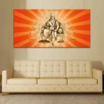 Shree Ram Orange & Off White Wall Art Painting - Image 2